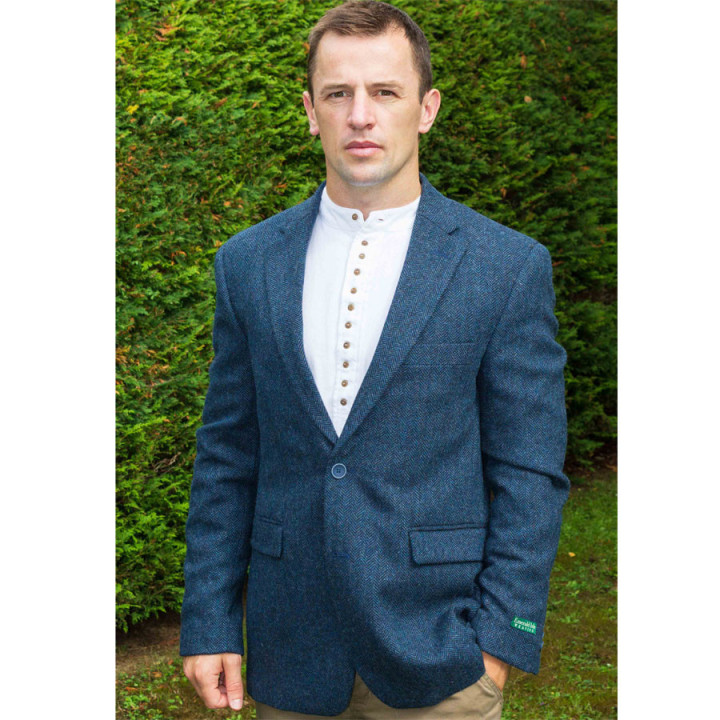 Emerald Isle Weaving Blue Blended Wool Jacket
