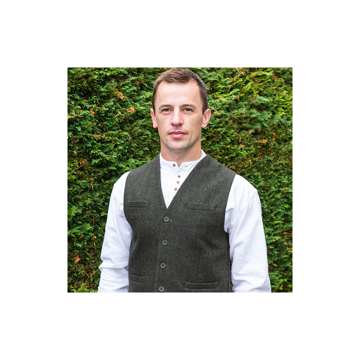 Emerald Isle Weaving Olive Tweed Waistcoat