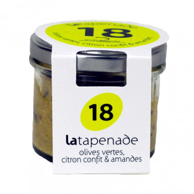 Secrets de Famille Green Olives Candied Lemon Almonds Tapenade 90g