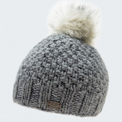 Bonnet Pompon Gris avec Fil Brillant Kusan Bonnet Pompon Gris avec Fil Brillant Kusan