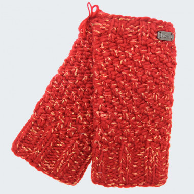 Kusan Red Mittens with Shiny Thread