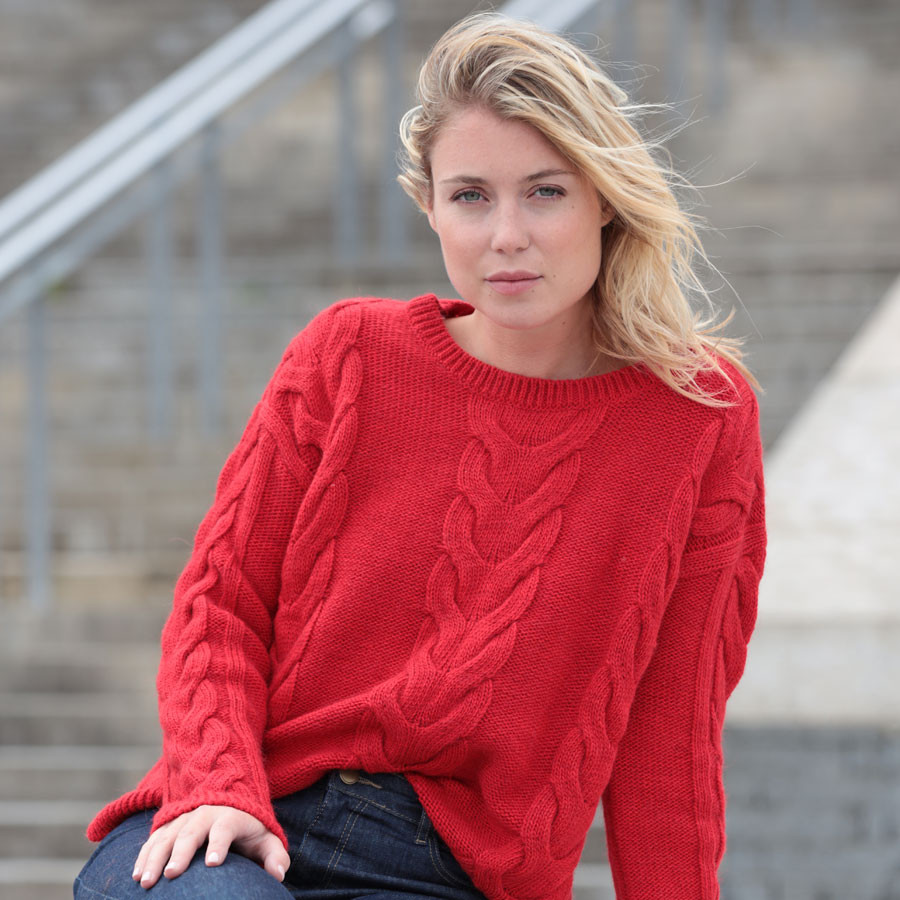 Pull Rouge à Torsades Out Of Ireland Pull Rouge à Torsades Out Of Ireland