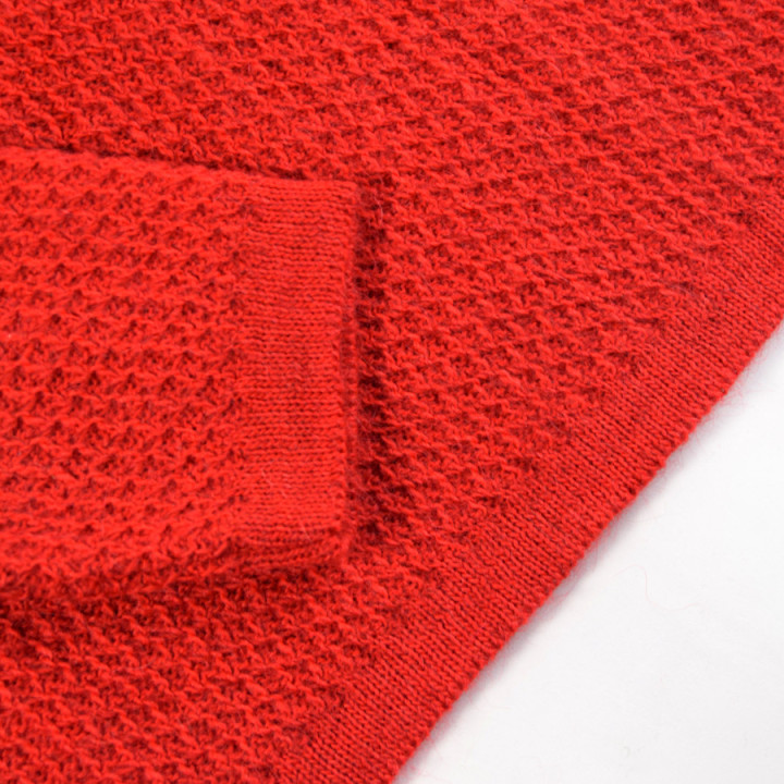 Pull Maille Fantaisie Col Roulotté Rouge Out Of Ireland