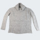 Pull Maille Fantaisie Col Boule Gris Out Of Ireland