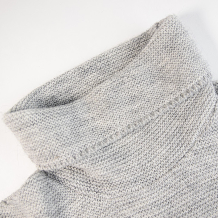 Out Of Ireland Fancy Stitch Ball Collar Grey Sweater
