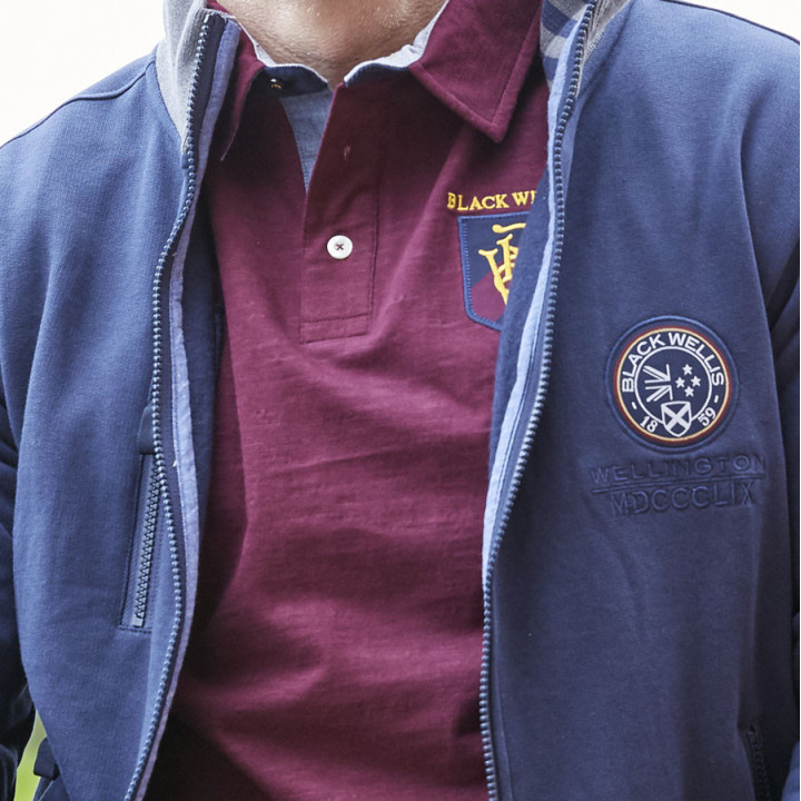 Black Wellis Navy Fleece Zipped Jacket