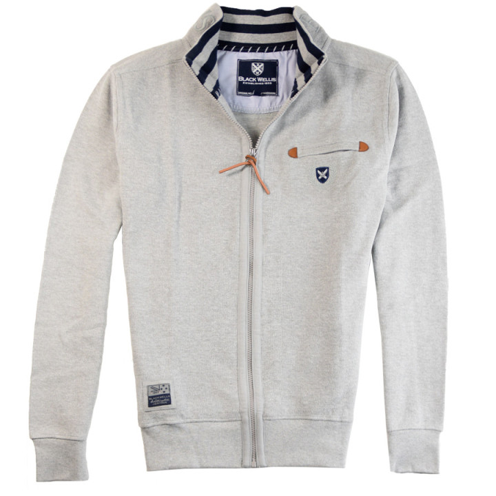 Veste Zippée Gris Chiné Black Wellis