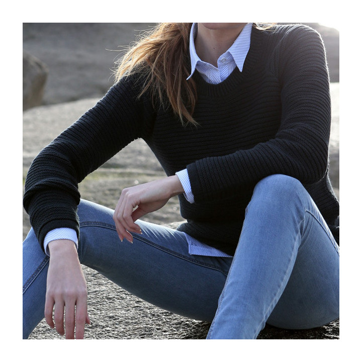 Out Of Ireland Navy Round Collar Sweater