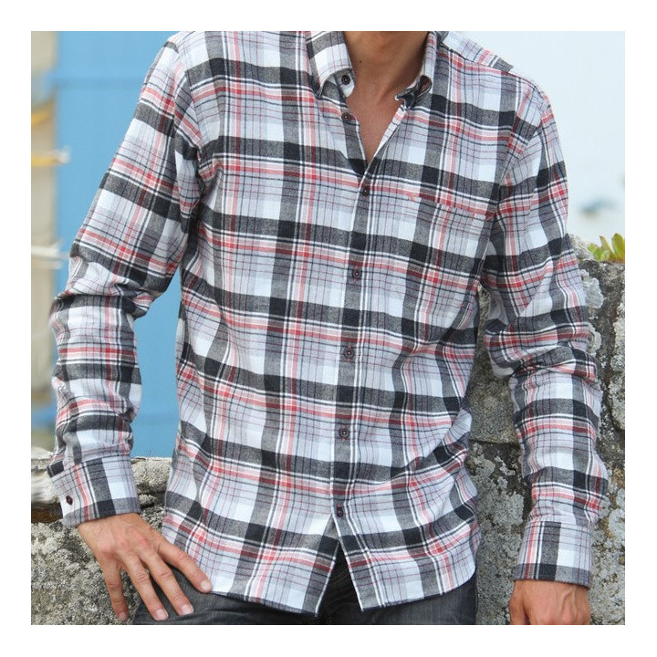 Out of Ireland Checked Black-Grey-Red Shirt