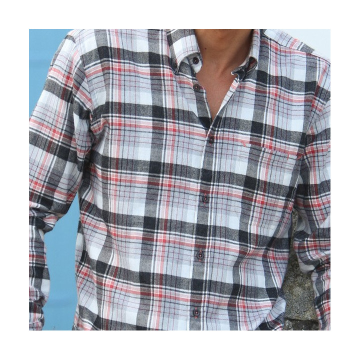 Out of Ireland Checked Black-Grey-Red Shirt