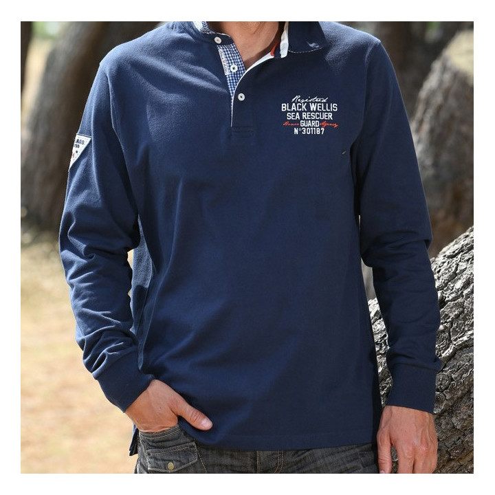 Polo Marine Col Vichy Black Wellis
