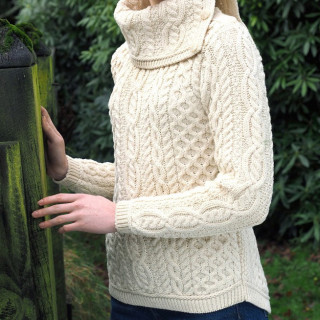 Inis Crafts Natural Cable Knit Sweater