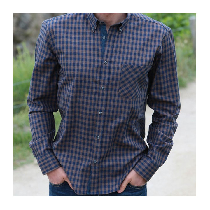 Chemise Vichy Marron et Marine Out of Ireland