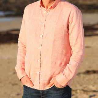 Chemise 100% Lin Orange Out Of Ireland