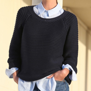 Pull Marine Manches 3/4 100% Coton Bio Out of Ireland
