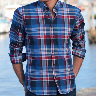 Chemise Grands Carreaux Indigo et Rouge Out Of Ireland
