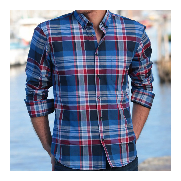 Out Of Ireland Red & Indigo Checkered Shirt