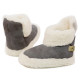 Chaussons Boots Velours Gris Clair Alwero