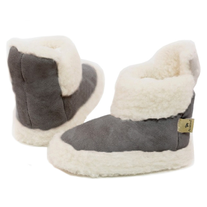 Alwero Light Gray Velvet Boot Slippers