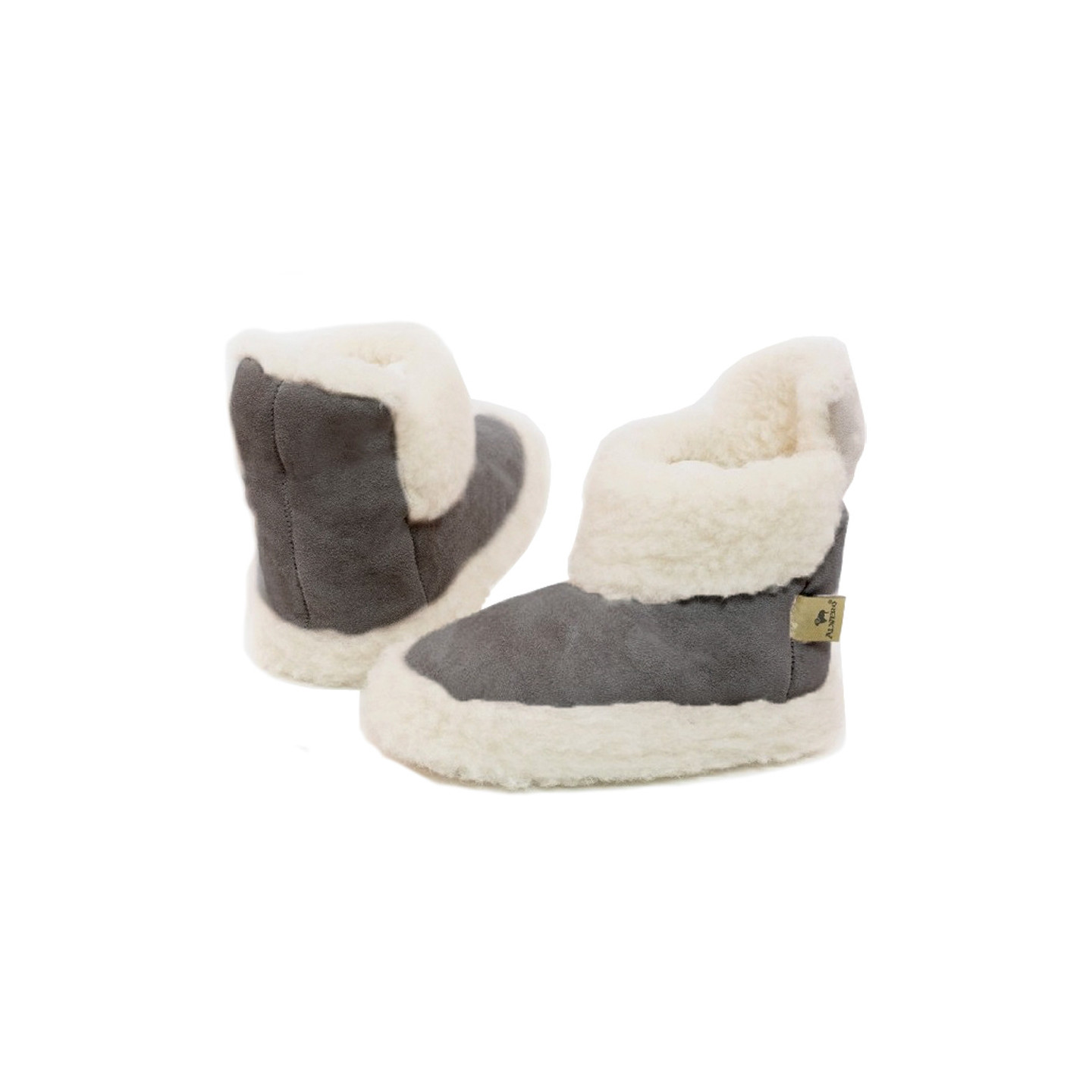 Alwero Light Gray Velvet Boot Slippers