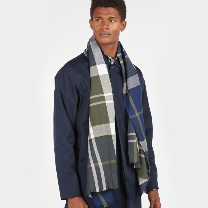 Barbour Walshaw Sage Tartan Scarf
