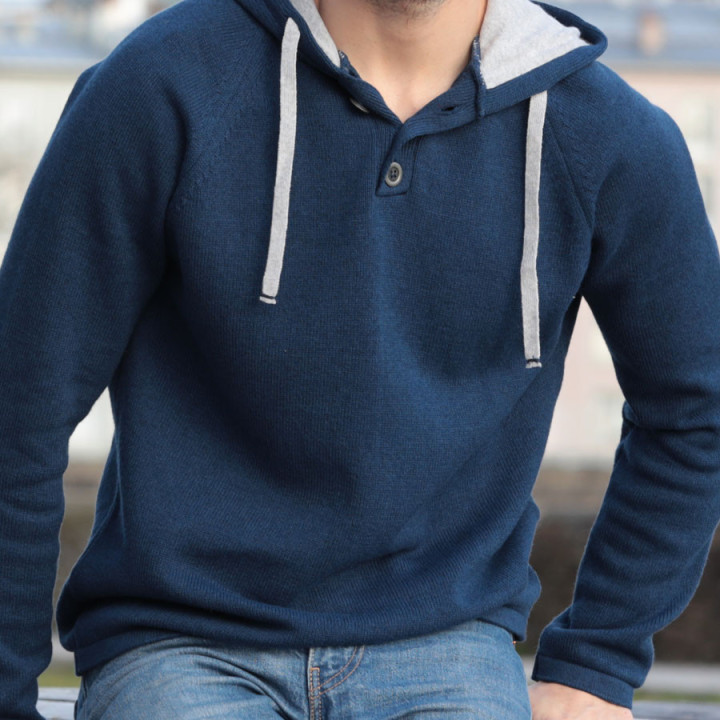 Pull Capuche Bleu Foncé Out Of Ireland