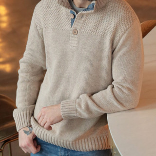 Pull Col Montant Lin Beige Out Of Ireland