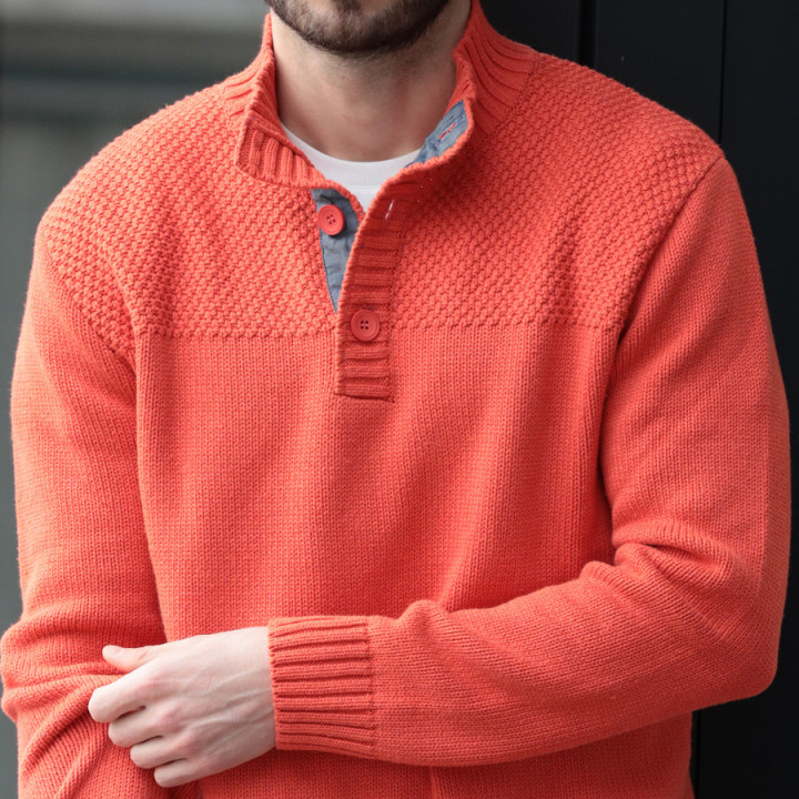 Out Of Ireland Orange High Neck Sweater