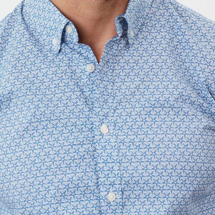 Chemise Bleue Imprimée Étoile Tom Joule