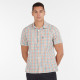 Barbour Ecru Blue Red Check Short Sleeve Shirt