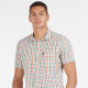 Barbour Ecru Blue Red Check Short Sleeve Shirt