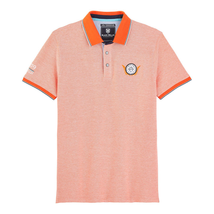 Polo Orange Mouline Black Wellis