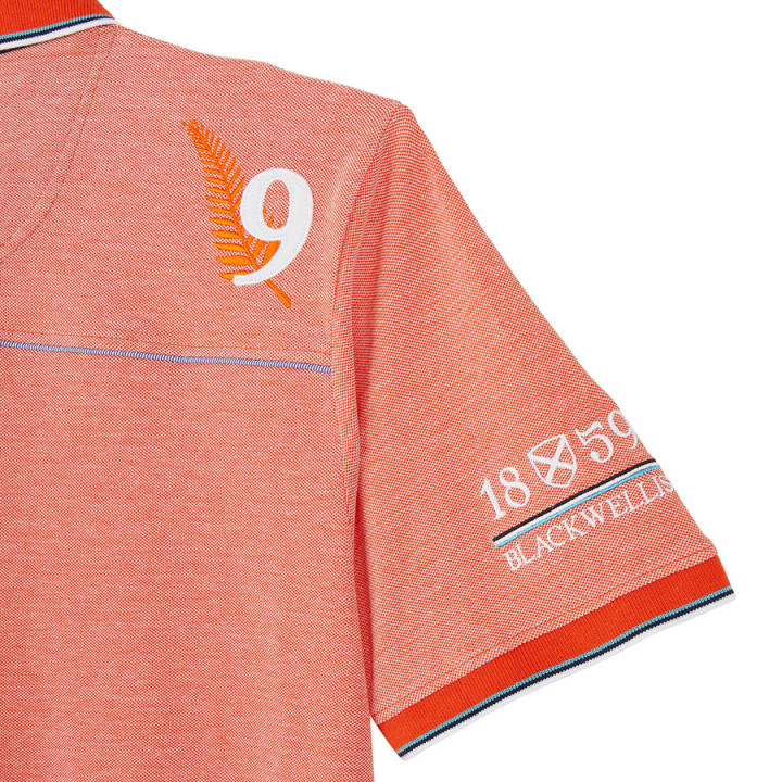 Black Wellis Orange Mouline Polo Shirt