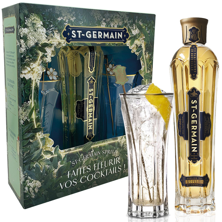 Coffret Liqueur StGermain 50cl 20° + 2 verres