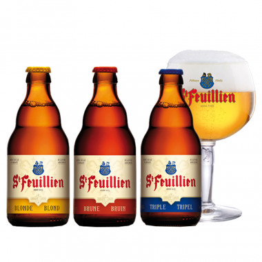 St Feuillien Beer Box 3 x 33cl + 1 Glass