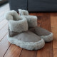 Alwero Light Gray Velvet Boot Slippers