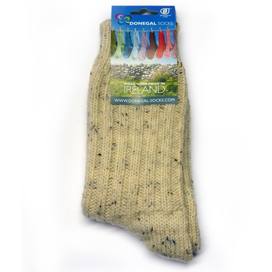 Chaussettes Courtes Laine Ecrues/Gris Chiné Donegal Socks - Chaussettes  Homme - Le Comptoir Irlandais