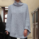 Poncho Col Montant Gris Inis Crafts