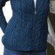 Cardigan Zippé Bleu Nuit Aran Woollen Mills