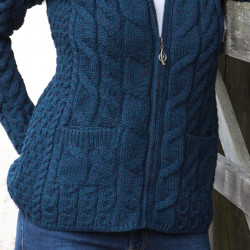 Aran Woollen Mills Midnight Blue Zipped Cardigan