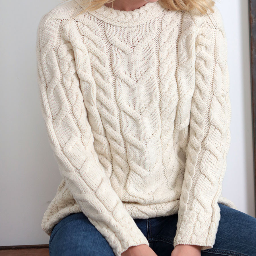 Aran Woollen Mills Cable-knit Crew Neck 