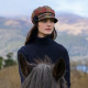 Casquette Irlandaise Tweed Verte et Orange Mucros Weavers