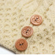 Aran Woolen Mills 3 Button Ecru Pompom Beanie