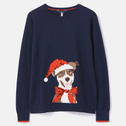 Tom Joule Festive Navy Dog Sweater