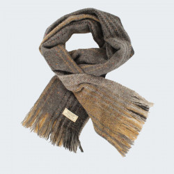 Mucros Weavers Alpaga and Merino Camel and Grey Scarf