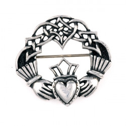 Broche Claddagh Etain