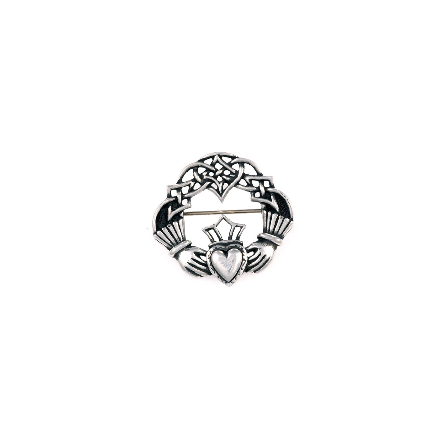 Broche Vintage En Étain Doré Signée Ferragioli - Bijou D'Occasion