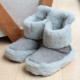 Chaussons Boots Velours Gris Clair Alwero