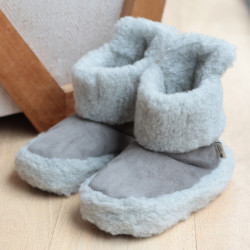 Alwero Light Grey Velvet Boot Slippers