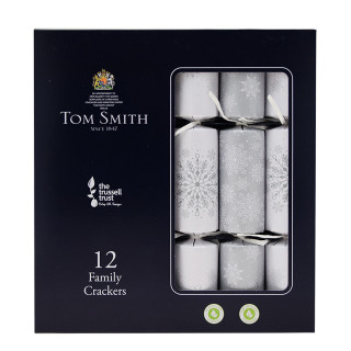 Tom Smith Family Silver & White Party Crackers x12